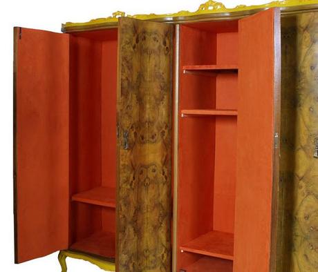 Armadio barocco dipinto decorato radica giallo design myArtistic