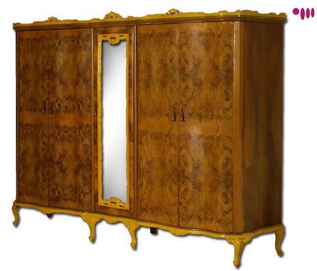 Armadio barocco dipinto decorato radica giallo design myArtistic