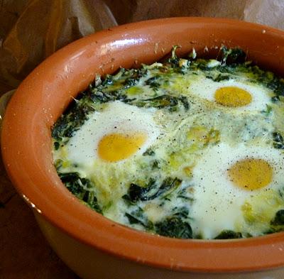 spinaci con uova al forno