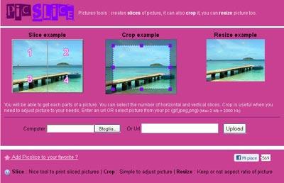 picslice Dividi, Ritaglia e Ridimensiona le tue fotografie in un click