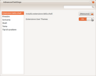 Cambiare il tema di Gnome Shell su Ubuntu 11.10 Oneiric Ocelot