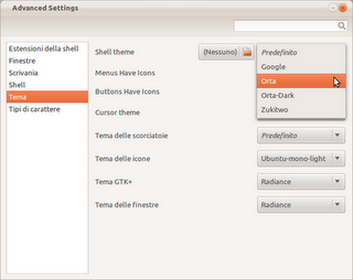 Cambiare il tema di Gnome Shell su Ubuntu 11.10 Oneiric Ocelot