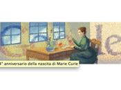 Google: Logo Doodle Novembre 2011 144° anniversario dalla nascita Marie Curie