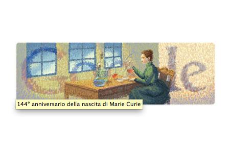 doodle 7 Nov 144° anniversario marie curie Google: Logo ( Doodle ) 7 Novembre 2011   144° anniversario dalla nascita di Marie Curie