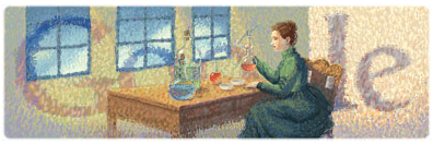 Il doodle di Google per Mme Curie