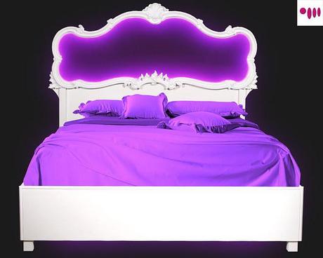 Letto matrimoniale barocco luminoso: illuminazione led RGB design myArtistic