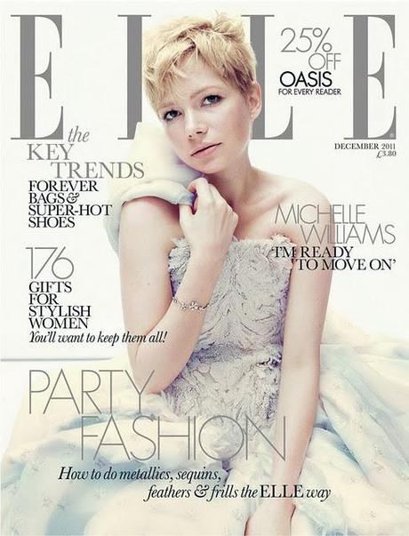 Cover Girl// Michelle Williams in Alexander McQueen su Elle UK di dicembre