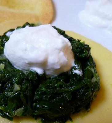 spuma di feta con spinaci