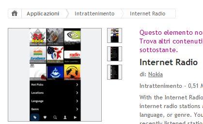 Nokia Internet Radio per MeeGo su Nokia Store