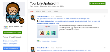 YLU GPage YourLifeUpdated Fan Page su Google+