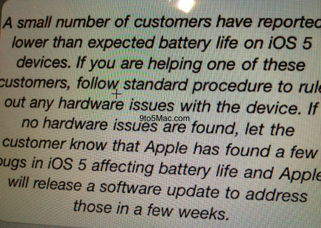 Apple invita alcuni utenti ad installare iOS 5.0.1 per verificare se vi sono miglioramenti nella durata della batteria