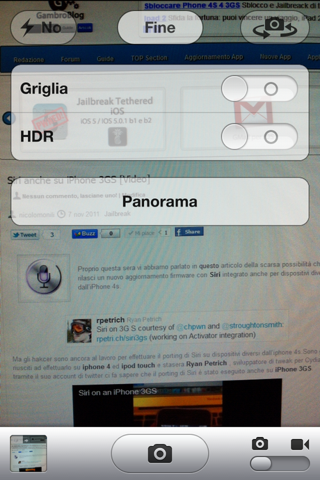 GUIDA - Abilitare funzione Panorama in iOS 5