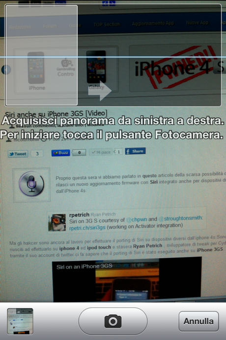 GUIDA - Abilitare funzione Panorama in iOS 5