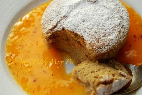 Soufflé di castagne su salsa di cachi