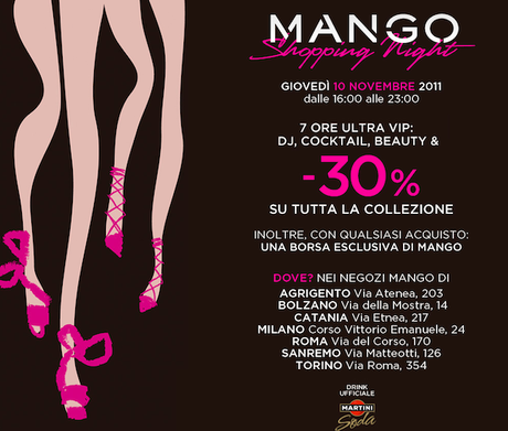 Mango Shopping Night 2011, a Catania la notte del 10 Novembre