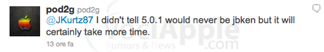 [JailBreak] pod2g sconsiglia di aggiornare ad iOS 5.0.1 se vorrete sbloccare i vostri dispositivi