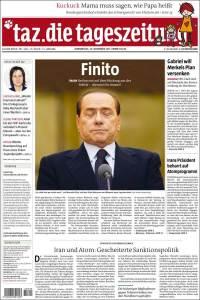 Crollo di Berlusconi, le prime pagine dei media internazionali