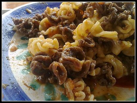 ...pasta al cioccolato con ragù di carne all'Albese e I LOVE BEER...