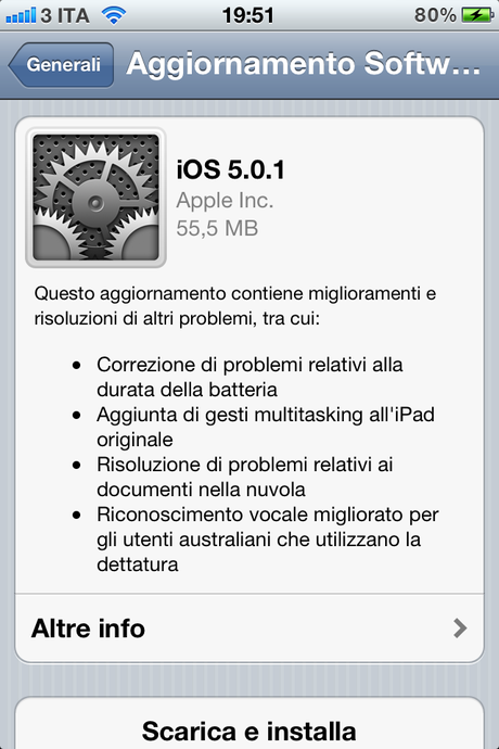 IMG 0167 Disponibile laggiornamento software 5.0.1 per iPhone [Download Link]