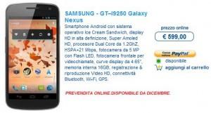 Galaxy Nexus disponibile in pre ordine su Euronics online