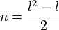 n = \frac{l^2-l}{2} 