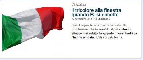 Il Tricolore alla finestra quando Berlusconi si dimette!