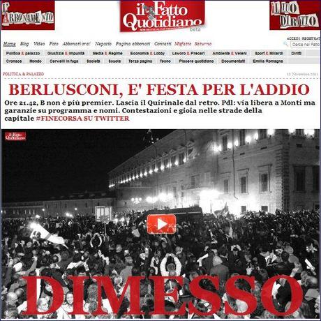 Dimissioni di Berlusconi, le Prime Pagine dall’Italia e dal Mondo