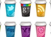 icone social media forma bicchiere caffè