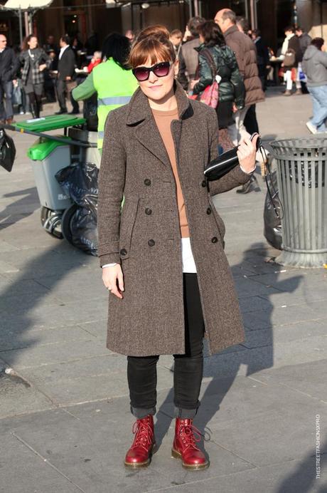 In the Street...Black & Gray denim + Vintage Piedipull, Milan