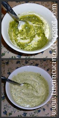 MOUSSE AL PESTO CON GAMBERETTI...finger food!