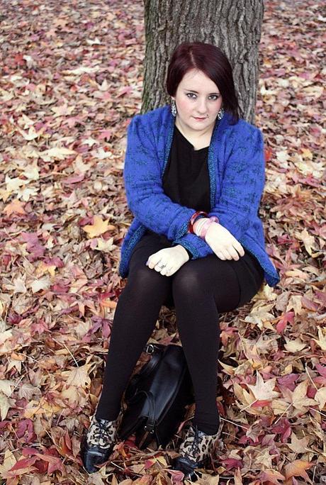 Autumn leaves under frozen soles.