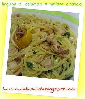 Rifatte senza glutine: Linguine ai calamari e nettare d'arancia Rifatte senza glutine: Linguine ai calamari e nettare d'arancia