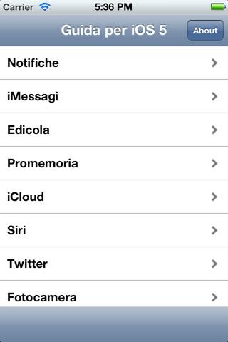 App Guida per iOS 5