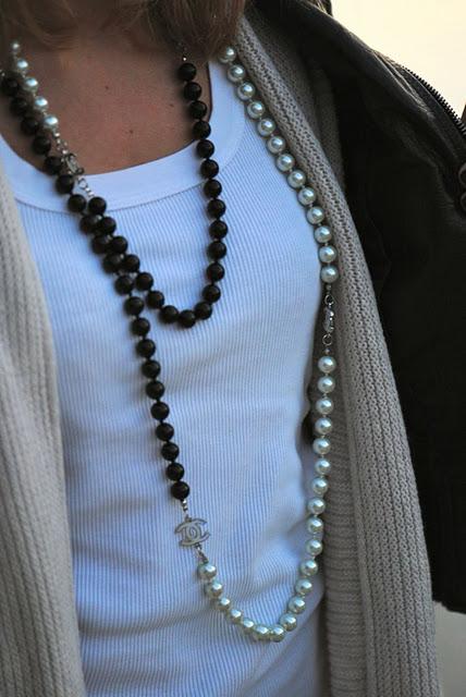 Chanel collana necklace bianca nera black white pulicati studded bag borchie patrizia pepe zara shorts H&M ovyè scarpe