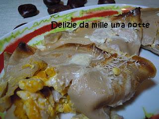 CREPES DI CASTAGNE CON RIPIENO DI ZUCCA