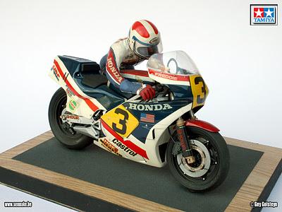 Diorama - Freddie Spencer & Honda NS 500 1983 by Sennake (Tamiya)