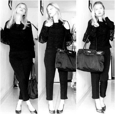 Black and kitty heels