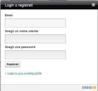 Registrazione Disqus