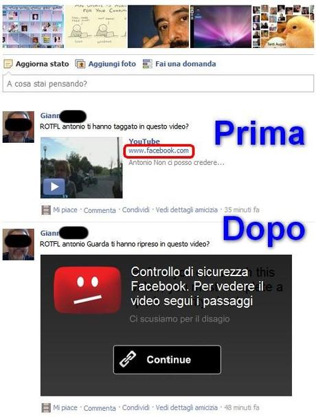 Filmati trappola in facebook