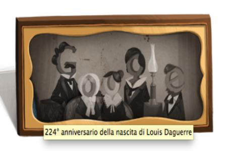 224° anniversario dalla nascita di Louis Daguarre doodle google Google: Logo ( Doodle ) 18 Novembre 2011   224° Anniversario dalla nascita di Louis Daguarre