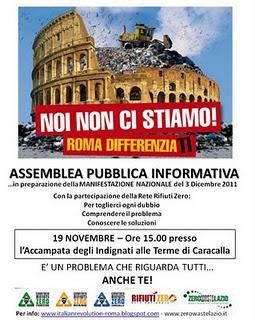 19/11/11 - Giornata organizzata dalla Commissione Ecologia con ASSEMBLEA PUBBLICA - Noi non ci stiamo - Roma differenziaTI