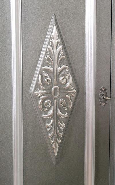 Armadio foglia argento grigio metallizzato Neoclassico design myArtistic