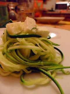 Spaghetti di Zucchini con Feta e Asiago