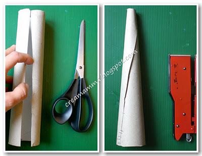 Rotolo carta + libro + glitter = alberello di Natale!