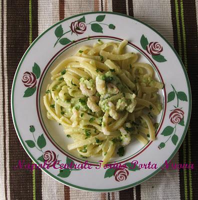 Scialatielli al limone con Avocado e Gamberetti