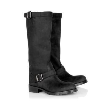 MENTOR BLACK MOLESKIN BIKER BOOT