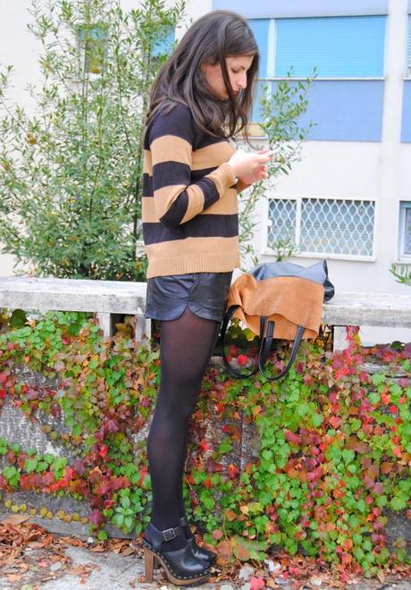 Bicolor outfit: Camel and Black