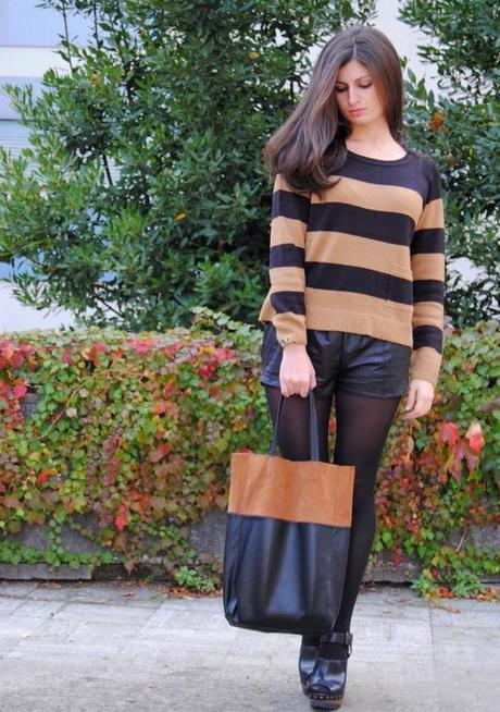 Bicolor outfit: Camel and Black