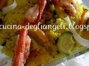 Insalatina riso allo zafferano gamberoni, zucchine finocchi