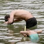 Jude Law snorkleing